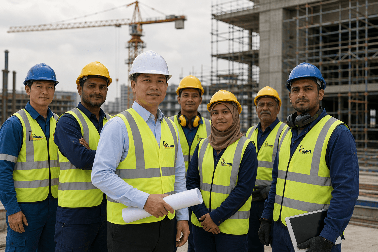 Chams Construction team on site
